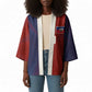 Custom Haiti National Football Kimono Red Blue The Half Sporty Design - African Pride