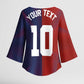 Custom Haiti National Football Kimono Sleeve Blouse Red Blue The Half Sporty Design - African Pride
