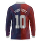 Custom Haiti National Football Long Sleeve Polo Shirt Red Blue The Half Sporty Design - African Pride