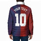Custom Haiti National Football Padded Jacket Red Blue The Half Sporty Design - African Pride