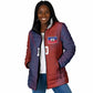Custom Haiti National Football Padded Jacket Red Blue The Half Sporty Design - African Pride