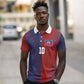 Custom Haiti National Football Polo Shirt Red Blue The Half Sporty Design - African Pride