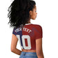 Custom Haiti National Football Raglan Cropped T shirt Red Blue The Half Sporty Design - African Pride