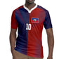Custom Haiti National Football Rugby Jersey Red Blue The Half Sporty Design - African Pride