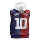 Custom Haiti National Football Sleeveless Hoodie Red Blue The Half Sporty Design - African Pride