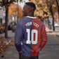 Custom Haiti National Football Sweatshirt Red Blue The Half Sporty Design - African Pride