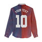 Custom Haiti National Football Women Casual Shirt Red Blue The Half Sporty Design - African Pride