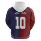 Custom Haiti National Football Zip Hoodie Red Blue The Half Sporty Design - African Pride