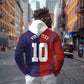 Custom Haiti National Football Zip Hoodie Red Blue The Half Sporty Design - African Pride