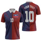 Custom Haiti National Football Zipper Polo Shirt Red Blue The Half Sporty Design - African Pride