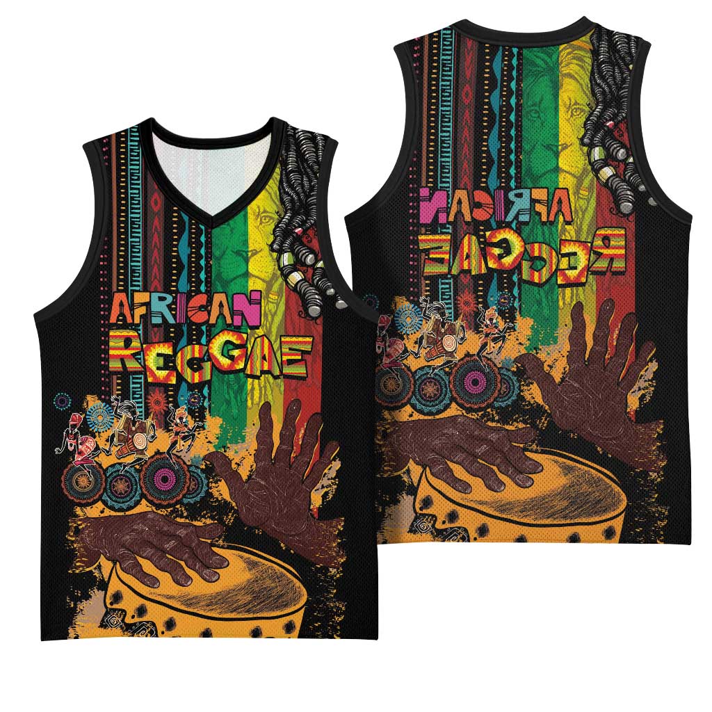 Afro-Caribbean Basketball Jersey African and Reggae Art Music - African Pride
