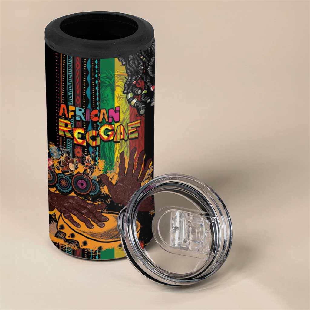 Afro-Caribbean 4 in 1 Can Cooler Tumbler African and Reggae Art Music - African Pride