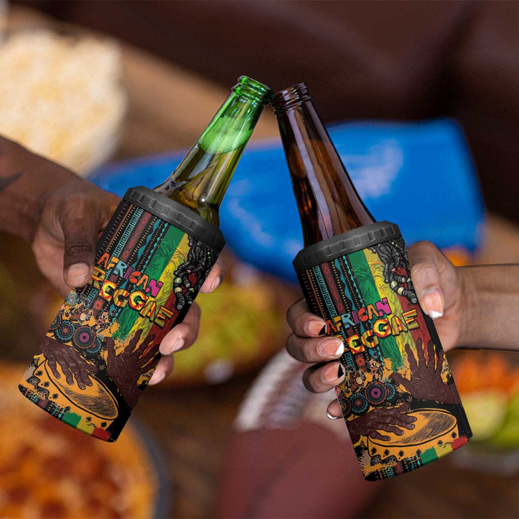 Afro-Caribbean 4 in 1 Can Cooler Tumbler African and Reggae Art Music - African Pride