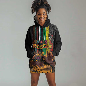 Afro-Caribbean Hoodie Dress African and Reggae Art Music - African Pride