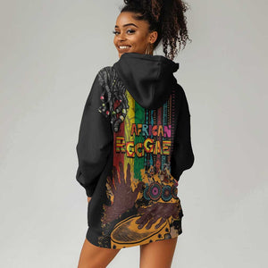 Afro-Caribbean Hoodie Dress African and Reggae Art Music - African Pride