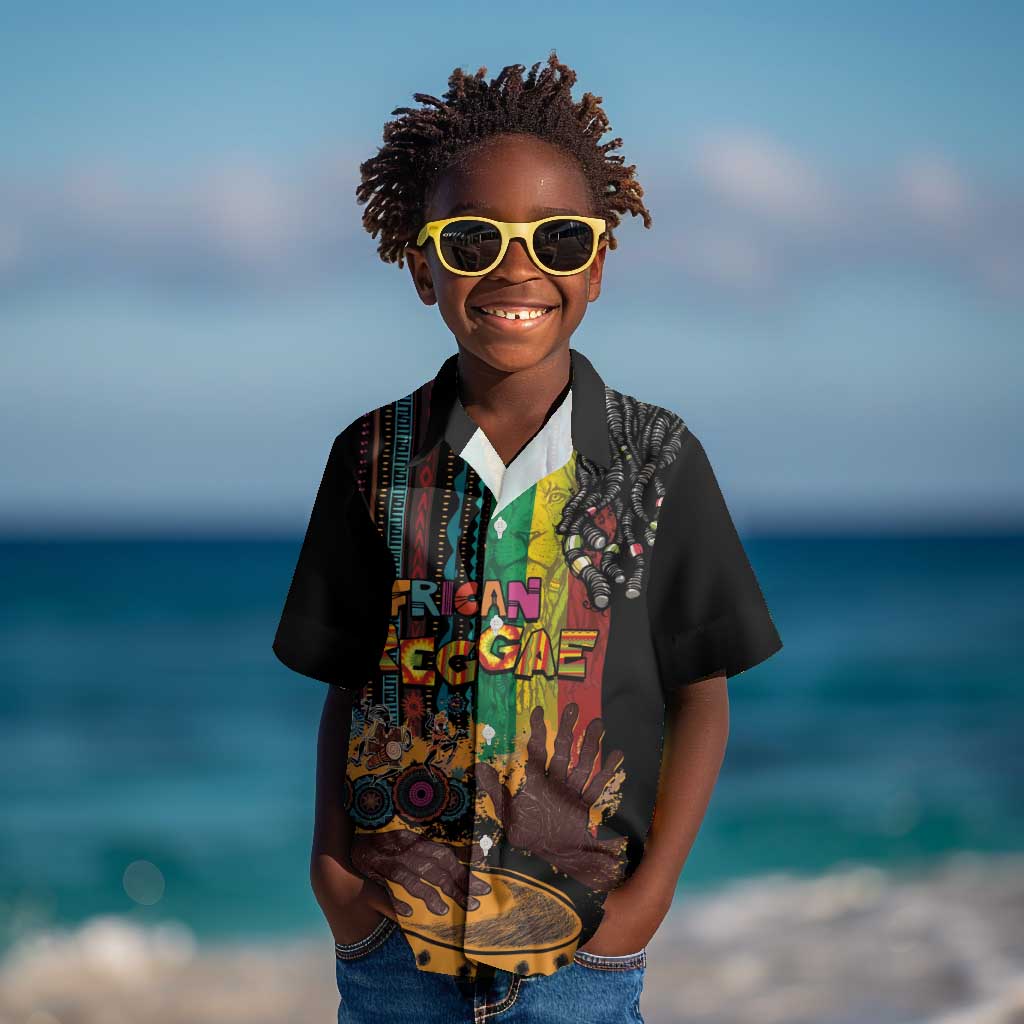 Afro-Caribbean Kid Hawaiian Shirt African and Reggae Art Music - African Pride