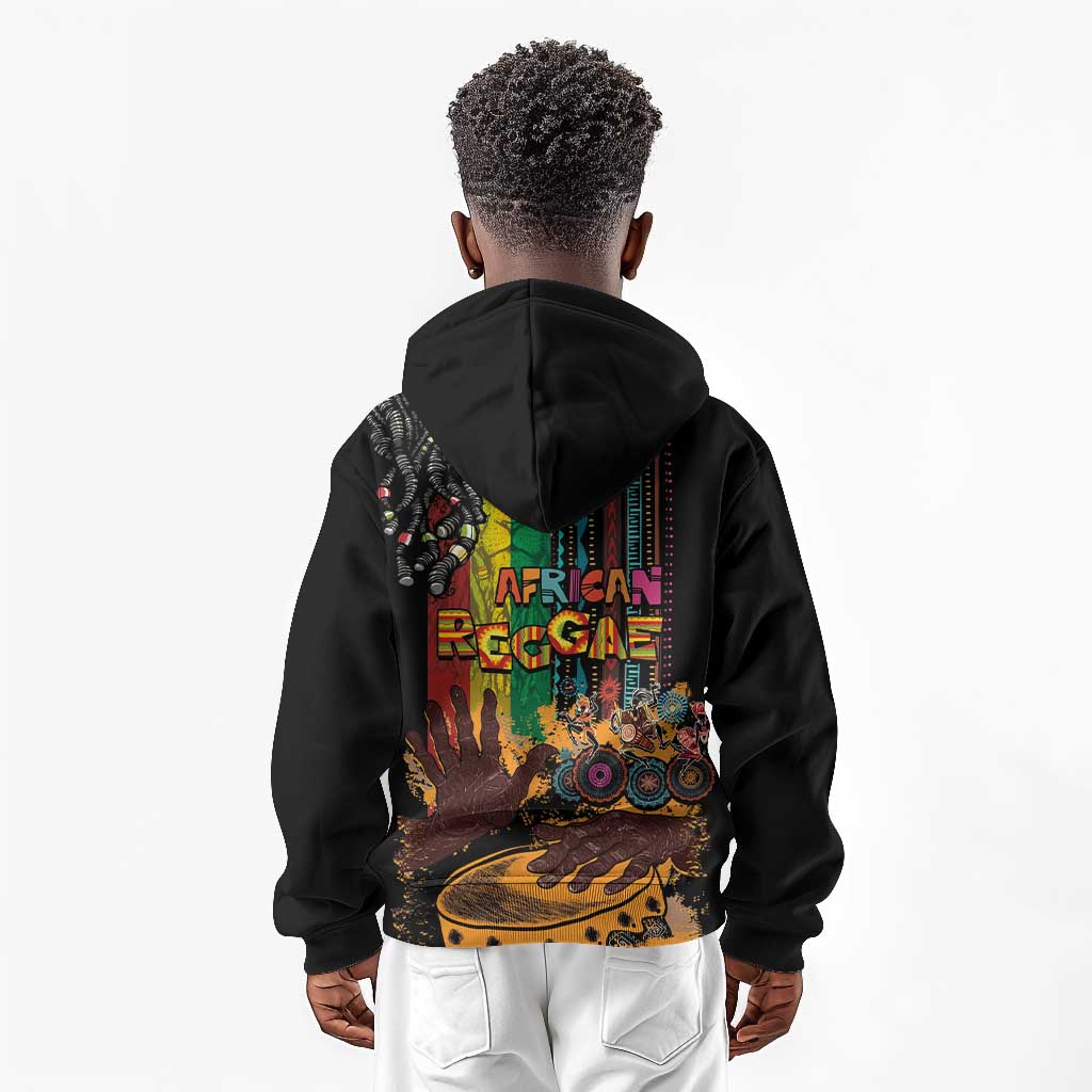 Afro-Caribbean Kid Hoodie African and Reggae Art Music - African Pride