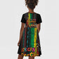 Afro-Caribbean Kid Short Sleeve Dress African and Reggae Art Music - African Pride