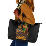 Afro-Caribbean Leather Tote Bag African and Reggae Art Music - African Pride