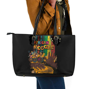 Afro-Caribbean Leather Tote Bag African and Reggae Art Music - African Pride