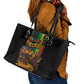 Afro-Caribbean Leather Tote Bag African and Reggae Art Music - African Pride