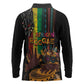 Afro-Caribbean Long Sleeve Polo Shirt African and Reggae Art Music - African Pride