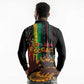 Afro-Caribbean Long Sleeve Polo Shirt African and Reggae Art Music - African Pride