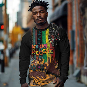 Afro-Caribbean Long Sleeve Shirt African and Reggae Art Music - African Pride