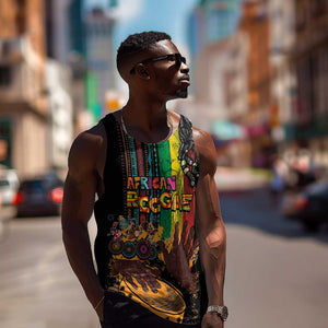 Afro-Caribbean Men Tank Top African and Reggae Art Music - African Pride