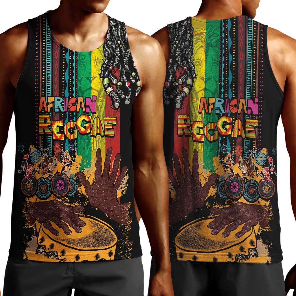 Afro-Caribbean Men Tank Top African and Reggae Art Music - African Pride