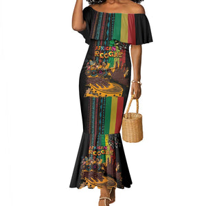 Afro-Caribbean Mermaid Dress African and Reggae Art Music - African Pride