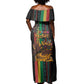 Afro-Caribbean Off Shoulder Maxi Dress African and Reggae Art Music - African Pride