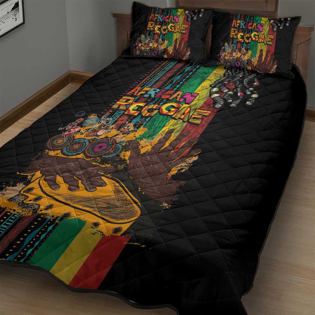 Afro-Caribbean Quilt Bed Set African and Reggae Art Music - African Pride