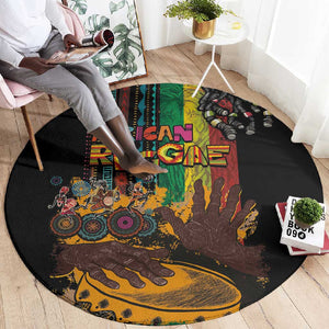 Afro-Caribbean Round Carpet African and Reggae Art Music - African Pride