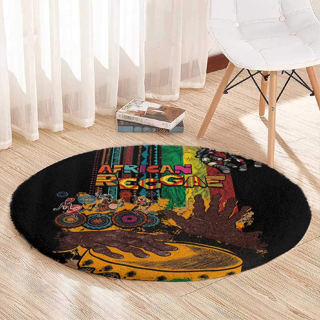 Afro-Caribbean Round Carpet African and Reggae Art Music - African Pride