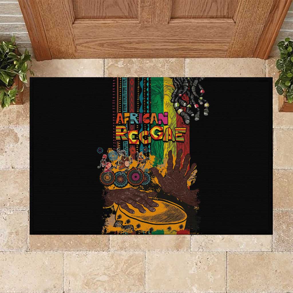 Afro-Caribbean Rubber Doormat African and Reggae Art Music - African Pride