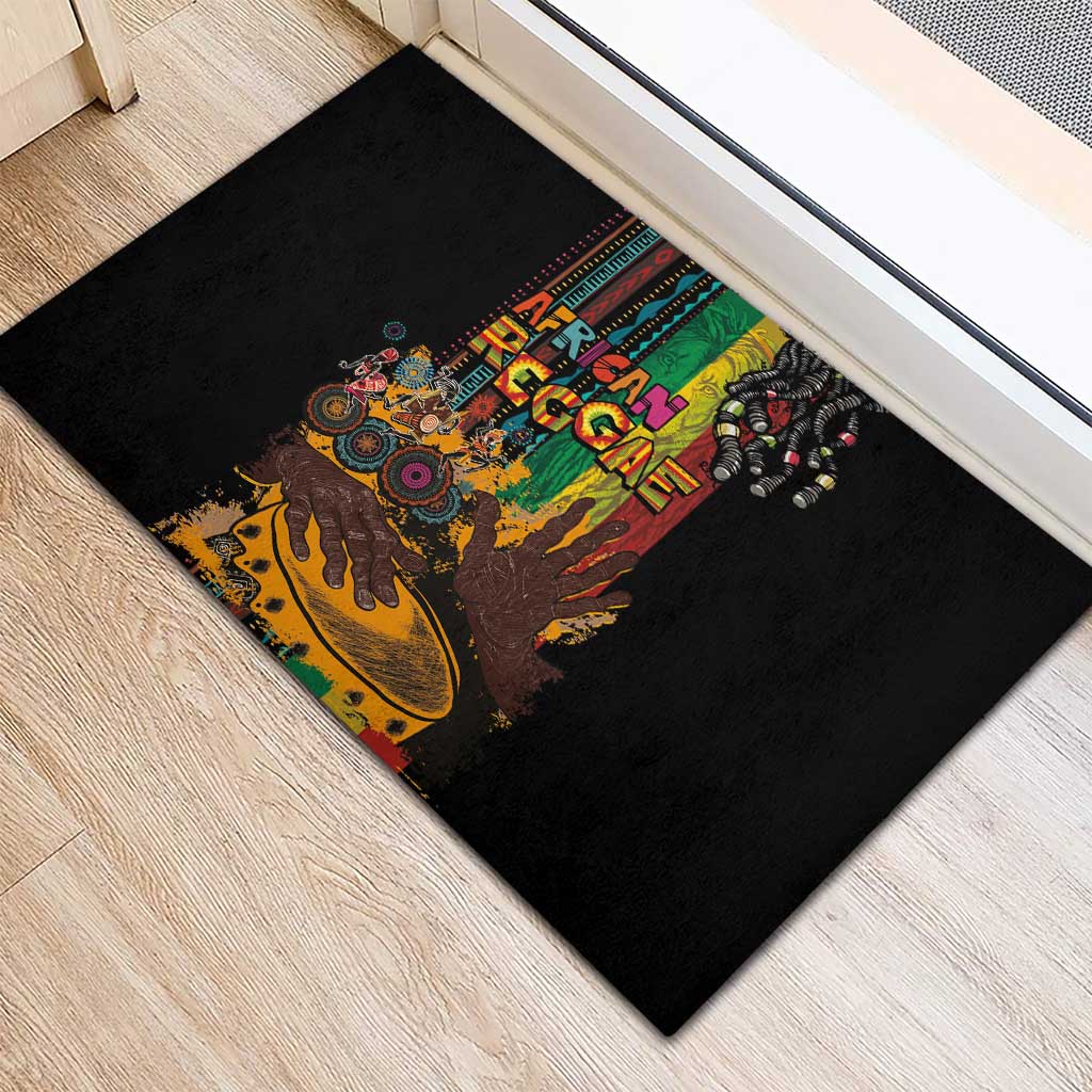 Afro-Caribbean Rubber Doormat African and Reggae Art Music - African Pride