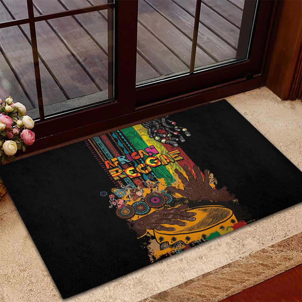 Afro-Caribbean Rubber Doormat African and Reggae Art Music - African Pride
