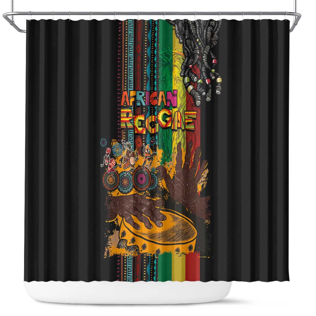 Afro-Caribbean Shower Curtain African and Reggae Art Music - African Pride