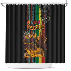 Afro-Caribbean Shower Curtain African and Reggae Art Music - African Pride