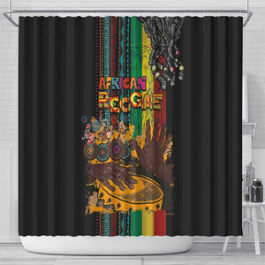 Afro-Caribbean Shower Curtain African and Reggae Art Music - African Pride