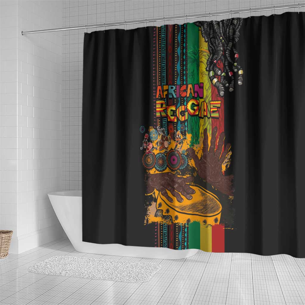 Afro-Caribbean Shower Curtain African and Reggae Art Music - African Pride