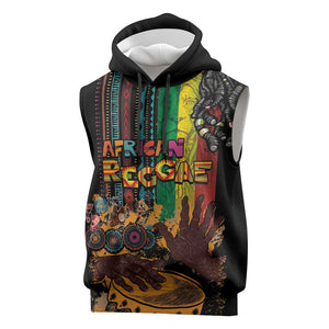 Afro-Caribbean Sleeveless Hoodie African and Reggae Art Music - African Pride