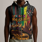 Afro-Caribbean Sleeveless Zip Hoodie African and Reggae Art Music - African Pride