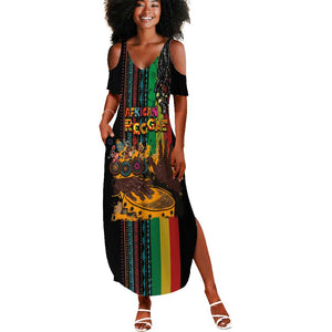 Afro-Caribbean Summer Maxi Dress African and Reggae Art Music - African Pride