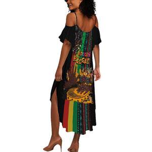 Afro-Caribbean Summer Maxi Dress African and Reggae Art Music - African Pride