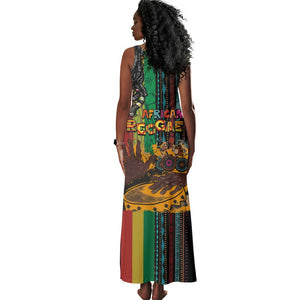Afro-Caribbean Tank Maxi Dress African and Reggae Art Music - African Pride