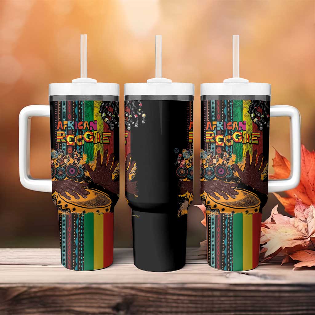 Afro-Caribbean Tumbler With Handle African and Reggae Art Music - African Pride