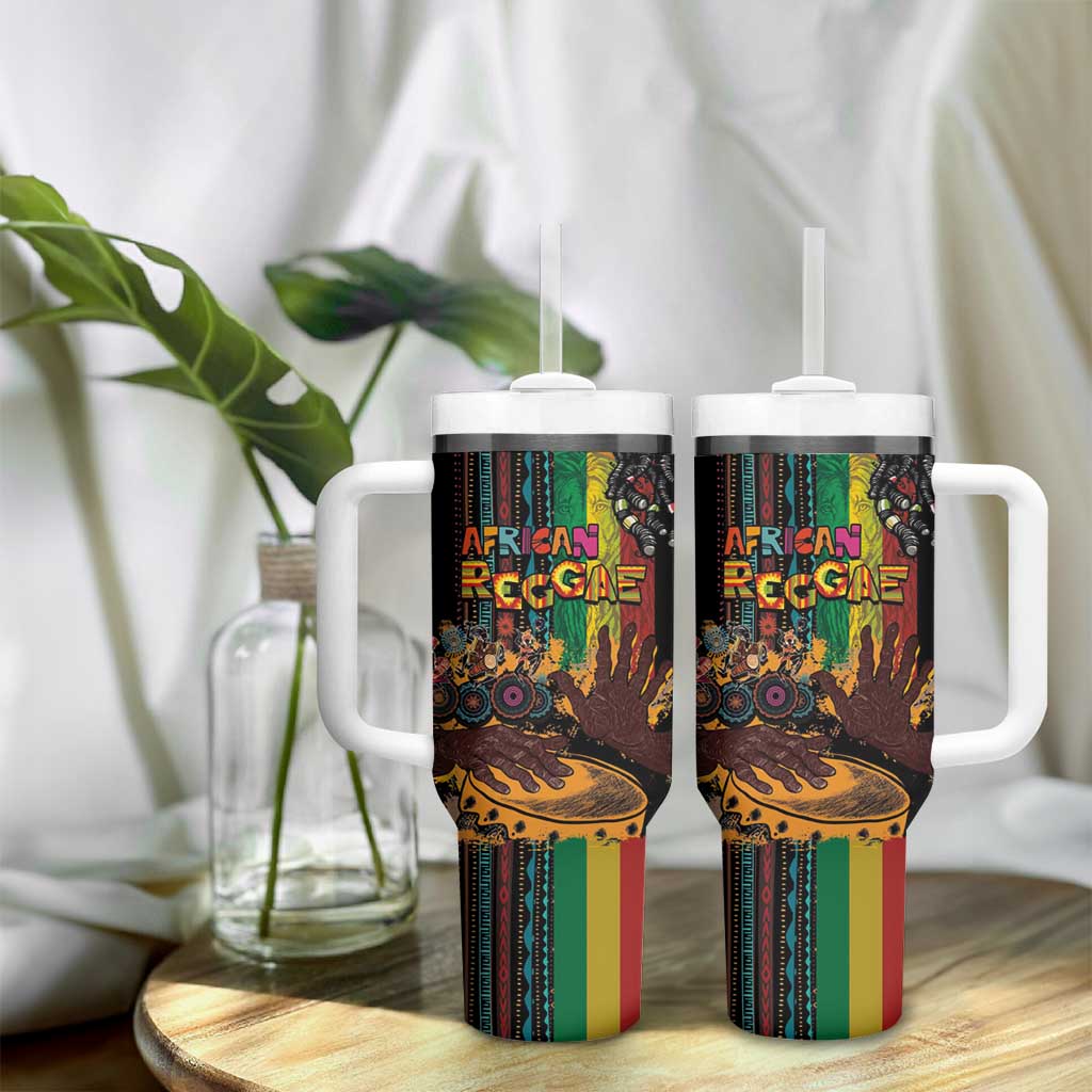 Afro-Caribbean Tumbler With Handle African and Reggae Art Music - African Pride