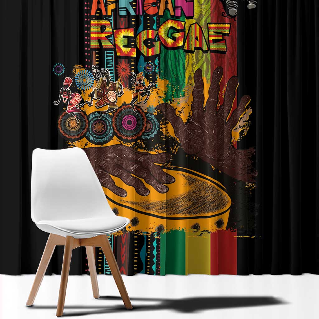 Afro-Caribbean Window Curtain African and Reggae Art Music - African Pride